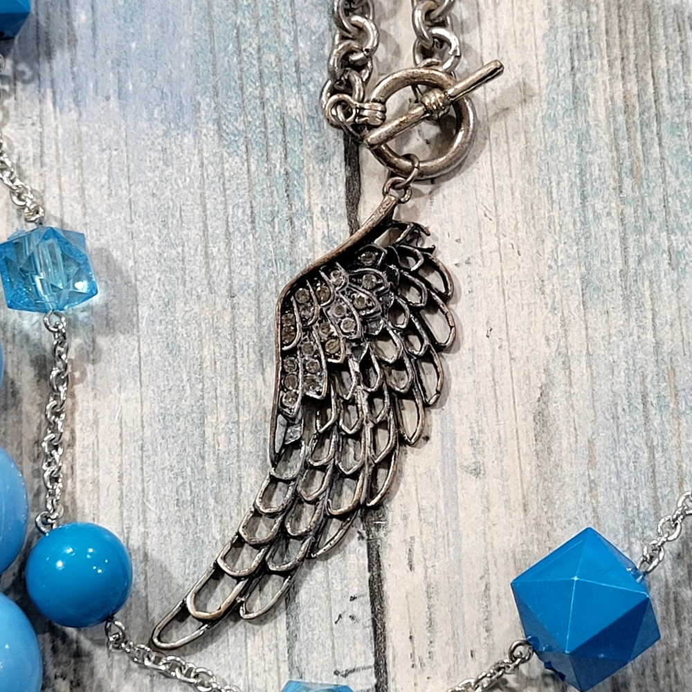 Blue Beaded Necklace Stuking Set. - Picture 4 of 7